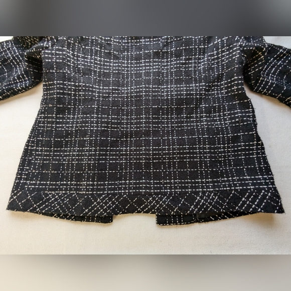 Karen Scott Tweed Black Sport Blazer Jacket Sz Women's 10 Acrylic Metallic Lined - Picture 10 of 15